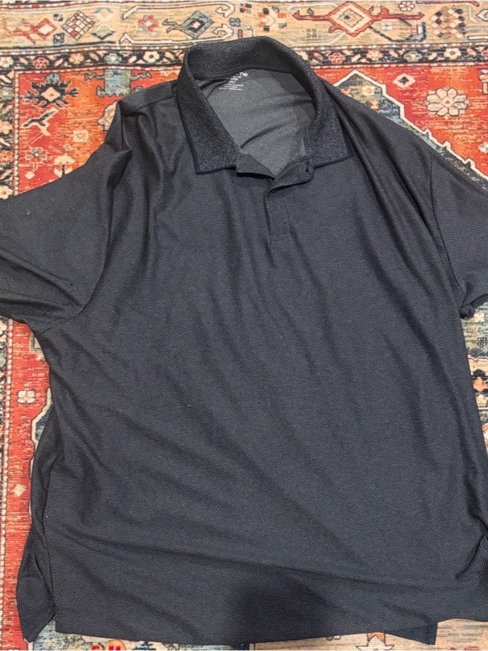 Claiborne Navy Textured Polo Shirt